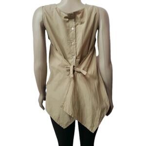 Kaya Women's Top Size S/M Tunic Blouse Clothing Beige Rare Sleeveless #C